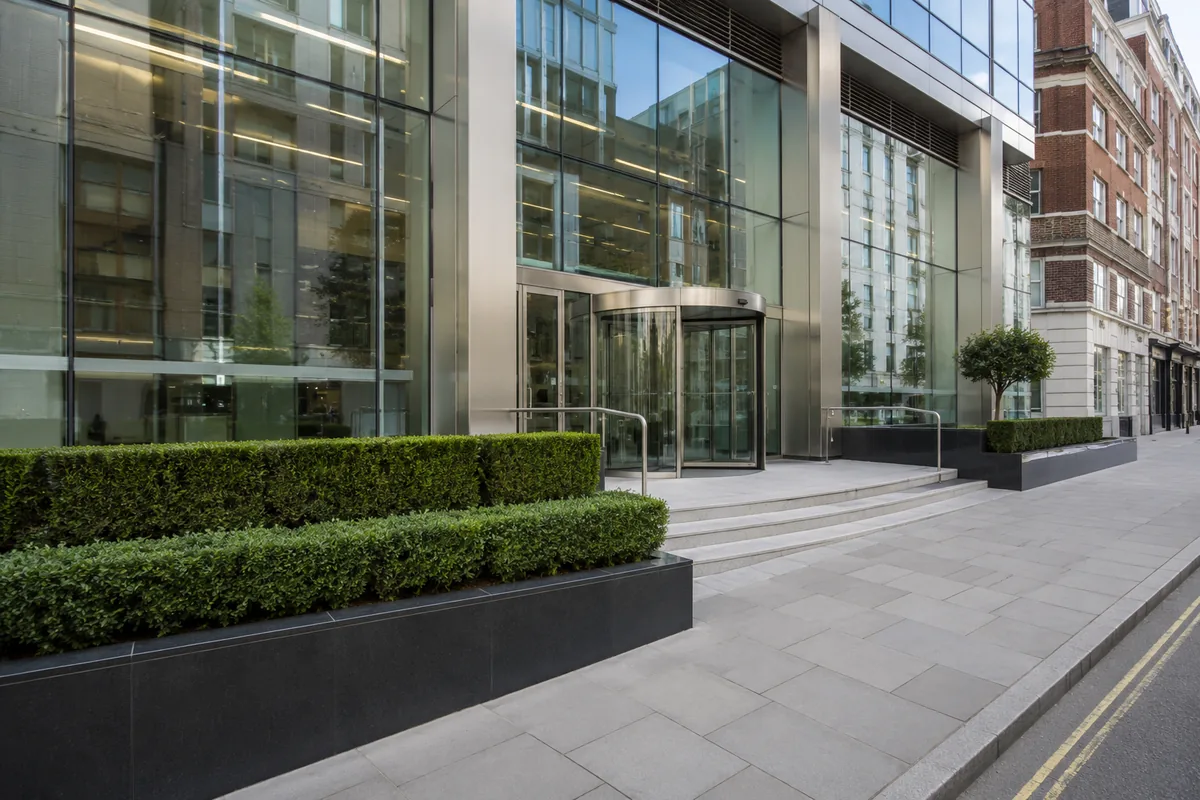 Residential and commercial property block in London