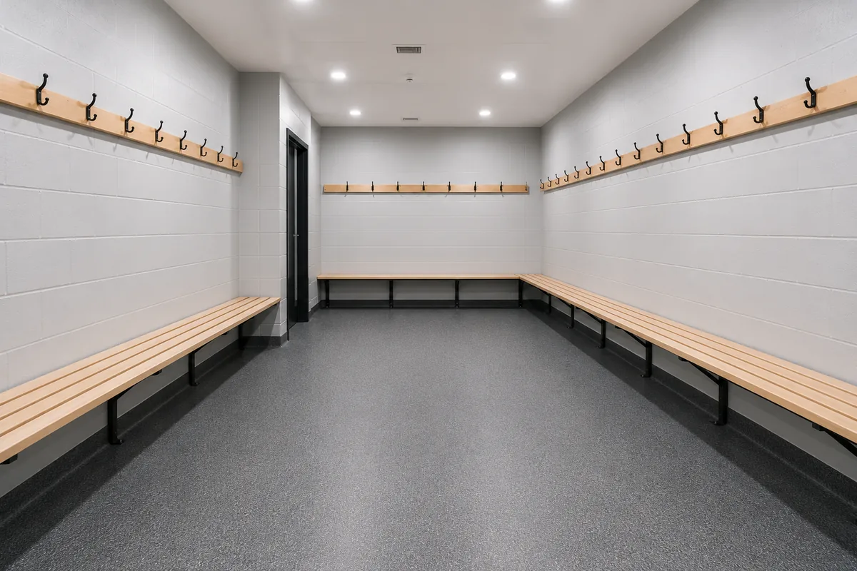 Sports facility changing room